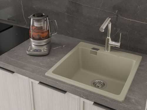 Кухонная мойка Rivelato RAUM RM-50 beige scuro 50х51 цвет темно-бежевый - фото 5