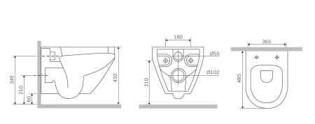 Унитаз подвесной Am.Pm Spirit V2.0 C701700SC белый с сиденьем микролифт безободковый каскадный смыв