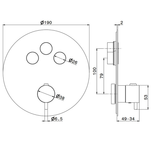 Смеситель для душа Newform Inciso 70427EX.50.050 встраиваемый в стену нержавеющая сталь с термостатом - фото 2