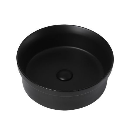 Раковина керамическая Abber BEQUEM AC2103MB 40х40 накладная цвет черный без отверстий под смеситель