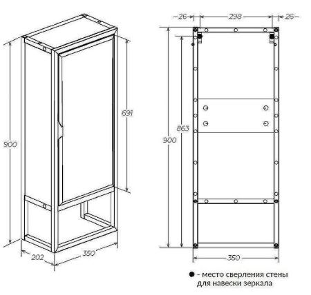 Шкаф 1MarKa Grunge loft Ц0000007989 40х90 напольный цвет коричневый