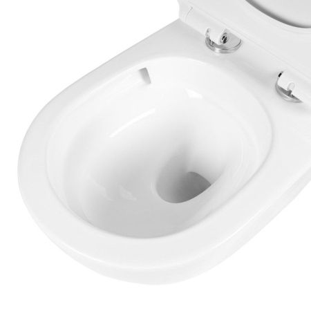 Унитаз подвесной Bond Oval F13-10 белый с сиденьем микролифт безободковый смыв торнадо