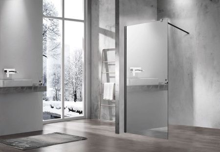 Душевая перегородка Vincea Walk in VSW-1H100MRB 100х200 стекло зеркальное профиль черный