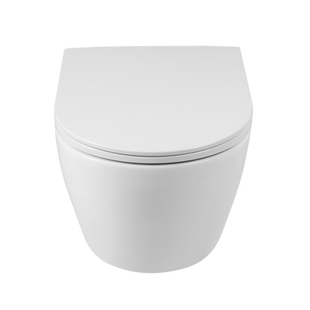 Унитаз подвесной BelBagno SFERA-R BB046CHR/BB902SC белый с сиденьем микролифт безободковый каскадный смыв