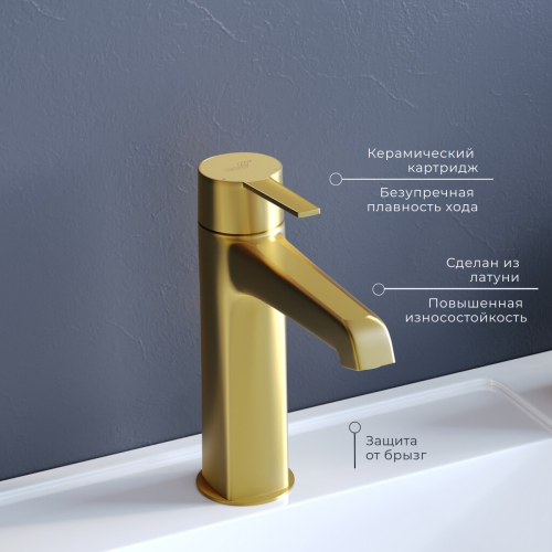 Смеситель RGW Shower Panels (Шоувер панелс) 511405301-06 на раковину золото - фото 2