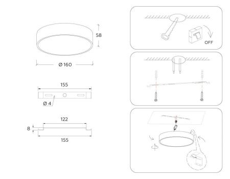 Светильник потолочный Ambrella Light Air Alum (Аир Алум) FV5516