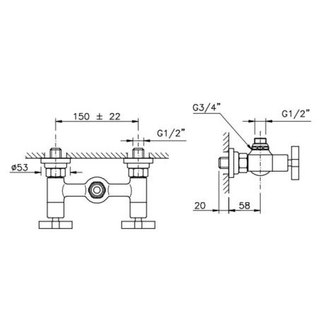 Смеситель для душа Nicolazzi Source 2225CR29 настенный хром