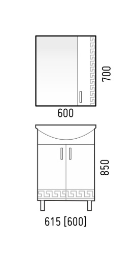 Тумба под раковину Corozo Олимп SD-00000692 60х30х83 - фото 5