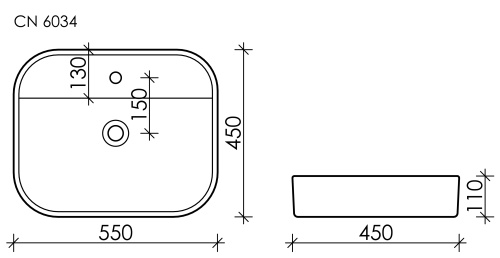 Раковина Ceramica Nova ELEMENT 55 см CN6034 накладная цвет белый - фото 2