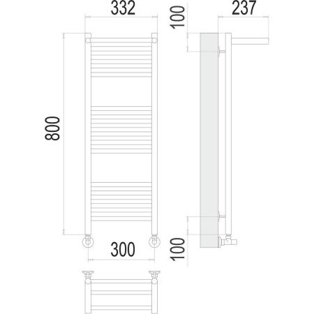 Полотенцесушитель водяной Terminus 4670078529404 35х80 хром