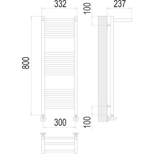 Полотенцесушитель Terminus 4670078529404 33х80 водяной хром - фото 3