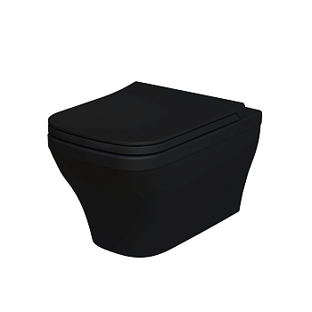 Унитаз подвесной Ambassador Benefit 203T20201R-202T20201S черный матовый с сиденьем