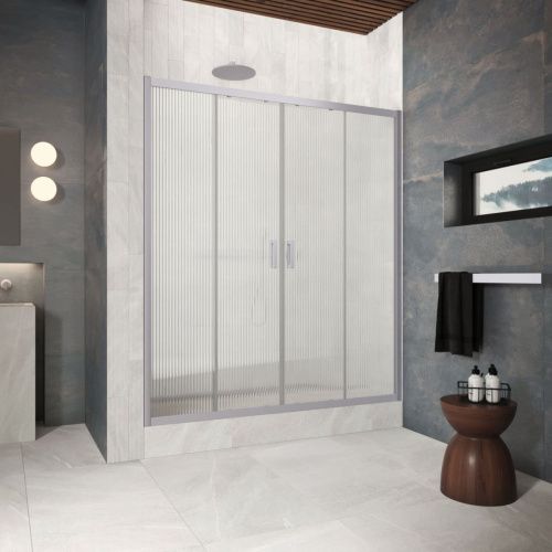 Душевая дверь Vegas-Glass Z2P Protec Z2P Protec h1900 155 07 Moru 155х190 стекло рифленое профиль хром матовый