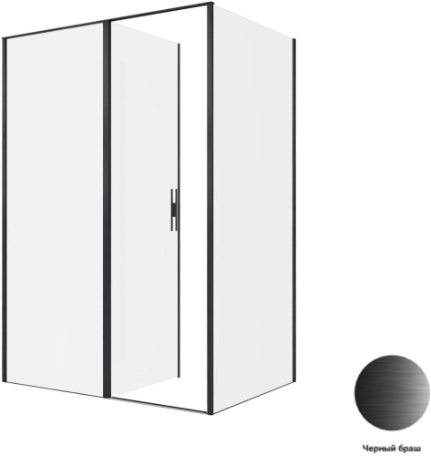 Душевой уголок Allen Brau Priority 3.31036.BBA + 3.31048.BBA 140х100 стекло прозрачное профиль черный без поддона - фото 3