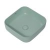 Раковина из сантехнического фаянса Abber RECHTECK AC2211MCG 40х40 накладная цвет зеленый без отверстий под смеситель