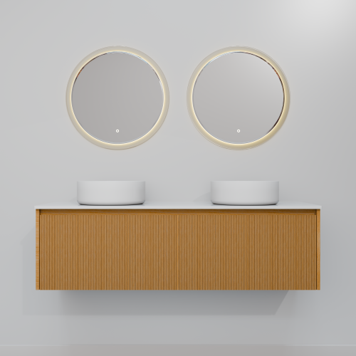 Тумба с раковиной+зеркало ArtDecco Elizabeth (Элизабет) AEL14W11D3M0 140x45x40 подвесная цвет белый дуб - фото 4