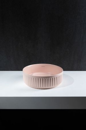 Раковина керамическая Allen Brau Fantasy 4.11032.SM 40х40 накладная цвет розовый без отверстий под смеситель