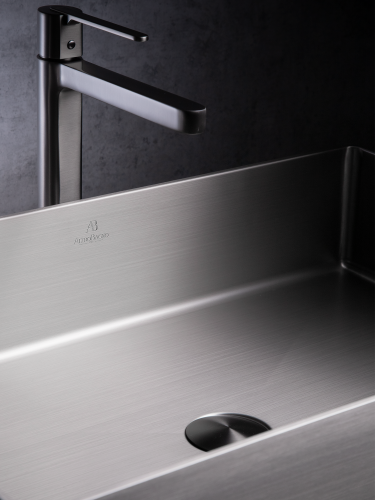 Раковина из нержавеющей стали AltroBagno Solido AltroBagnoSolido001022MtGr 60х41 накладная цвет оружейная сталь - фото 4