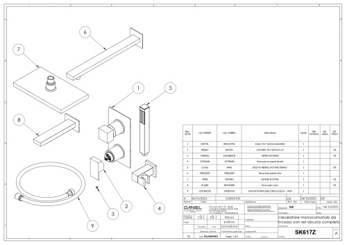 Душевая система Daniel Skyline SK617Z-CR встраиваемая цвет хром - фото 2