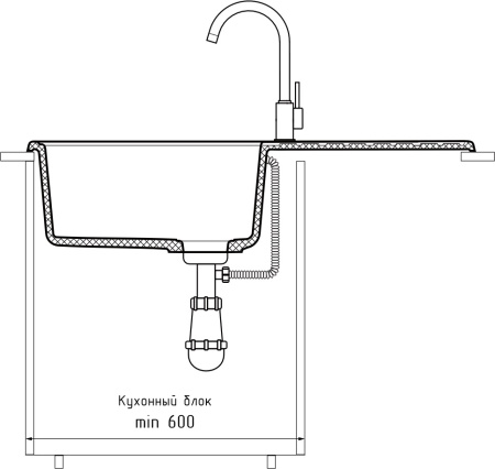 Кухонная мойка Granfest Quarz 53 белый 85х48 цвет белый поверхность матовая