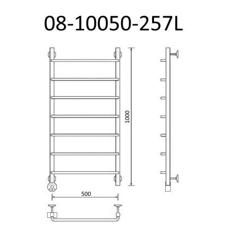 Полотенцесушитель электрический Маргроид Вид 8 08-10050-257L 55х105 хром