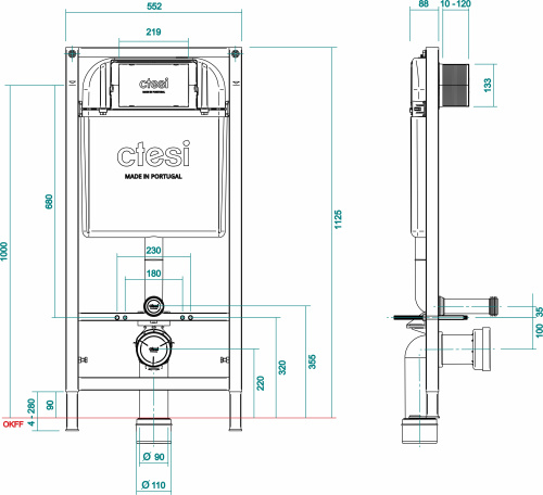 Инсталляция для унитаза Ctesi Solid BK0200240 - фото 3