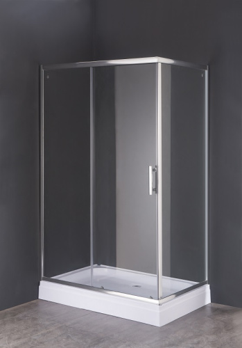 Душевой уголок Loranto  CS-8021S 120*80*195 120x195 стекло прозрачное профиль хром без поддона - фото 2