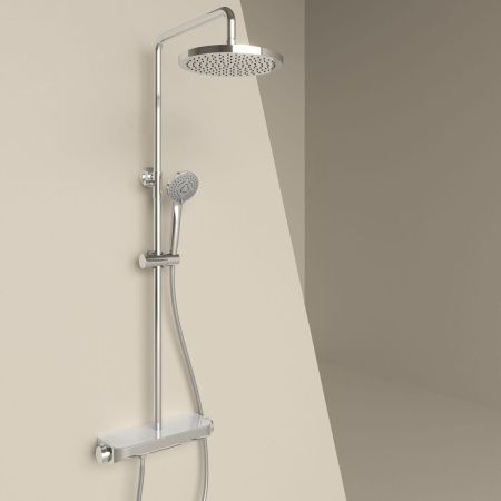 Душевая стойка Sancos Teo SC11002CH настенная цвет хром с термостатом