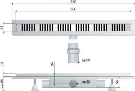 Душевой лоток OMP Tea Basicflow 4943.876.8 хром