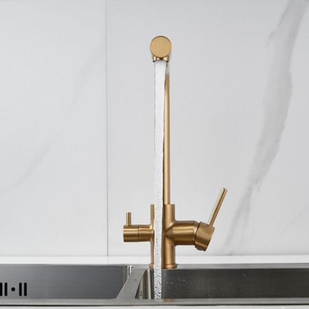 Смеситель для кухни Shevanik S328G на мойку золото