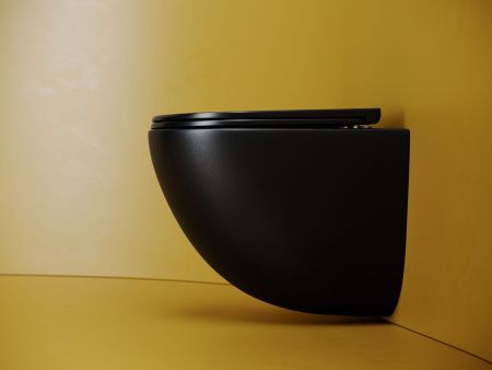 Унитаз подвесной Ceramica Nova VOGUE CN4008TMB черный с сиденьем микролифт безободковый смыв торнадо