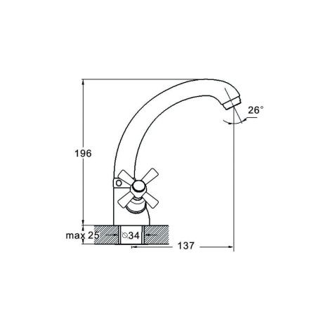 Смеситель для кухни G.Lauf QMT QMT4-C722 на столешницу хром