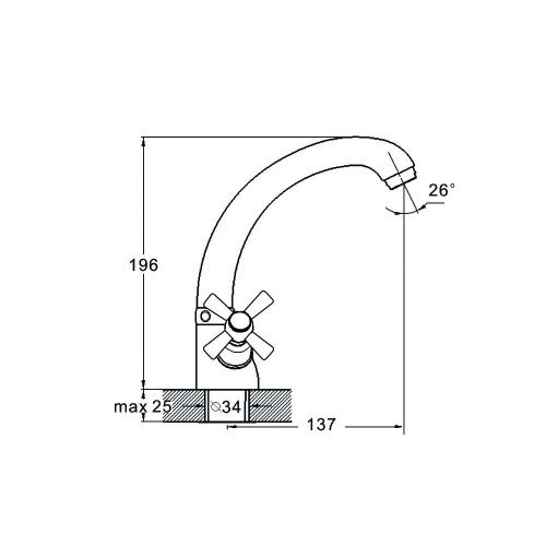 Смеситель для кухни G.Lauf QMT QMT4-C722 на столешницу хром - фото 3