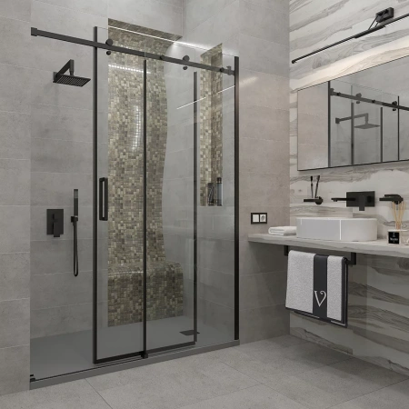 Душевая дверь Veconi Vianno VN74B-150-01-C4 150х195 стекло прозрачное профиль черный