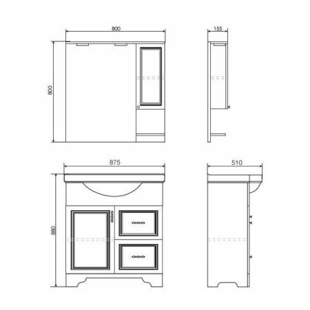 Зеркало-шкаф Comforty Севилья 00003132625CF 80х80 подвесной цвет белый