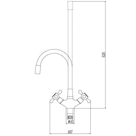 Смеситель для кухни Fmark FM4319-04 на мойку хром