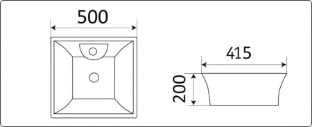 Раковина из санфаянса CeramaLux 9108 50х42 накладная цвет белый 1 отверстие под смеситель