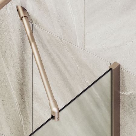 Душевая шторка на ванну Maybah Glass MGV-90-2ш 40х140 стекло тонированное профиль бронза ориентация универсальная