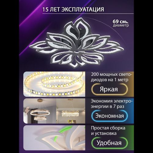 Люстра потолочная Natali Kovaltseva Fortuna (Фортуна) LED LAMPS 81107/7C - фото 3