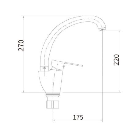 Смеситель для кухни Fashun A54119-17 на мойку графит