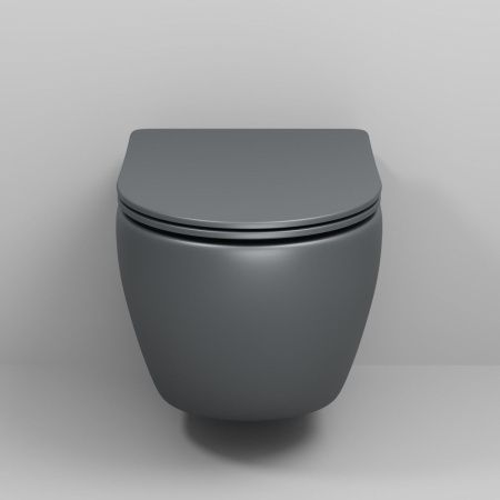 Унитаз подвесной Grossman Торнадо GR-4457GMSQ серый с сиденьем микролифт безободковый смыв торнадо