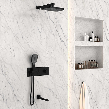 Душевая система Vincea VSFW-432T1MB встраиваемая в стену с термостатом