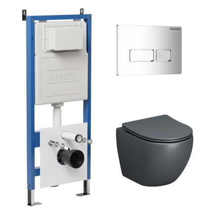 Инсталляция + кнопка смыва + унитаз Grossman Pragma 97.4455GMS.03.100 Инсталляция + кнопка смыва + унитаз Grossman Pragma 97.4455GMS.03.100