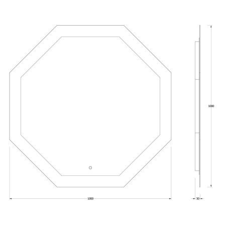 Зеркало с подсветкой Evoform Ledshine BY 2607 100х100 подвесное