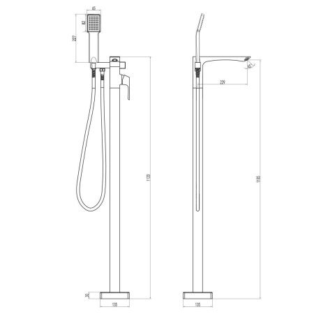 Смеситель LeMark Unit LM4544C напольный хром