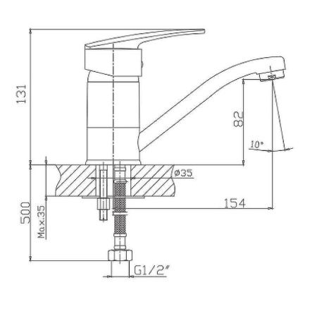 Смеситель Haiba HB06 HB4506 на раковину хром