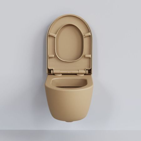 Унитаз подвесной Ambassador Abner 103T20501R-102T20501 темно-бежевый с сиденьем