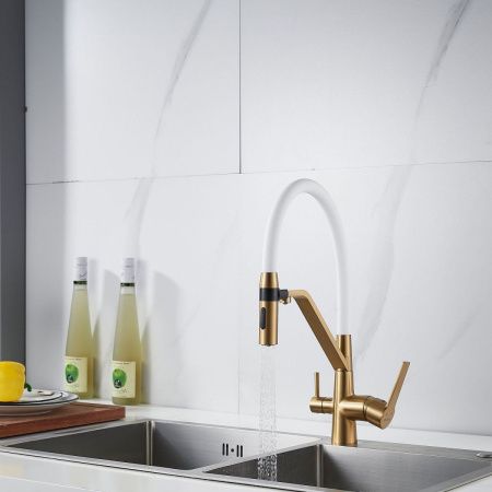 Смеситель для кухни Shevanik S278G на мойку золото