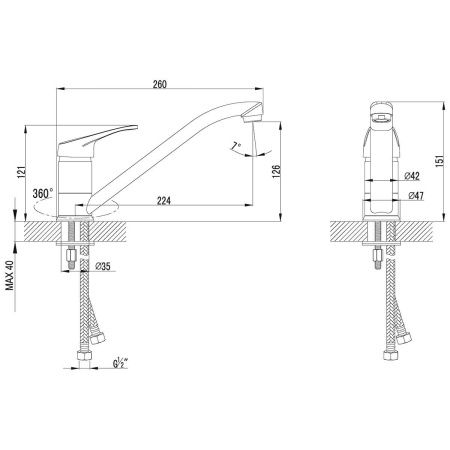 Смеситель для кухни LeMark Omega LM3104C на мойку хром