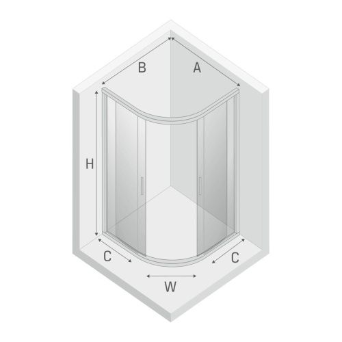 Душевой уголок New Trendy NEW PRAKTIC Chrome K-0575 80х80 стекло прозрачное профиль хром без поддона - фото 3